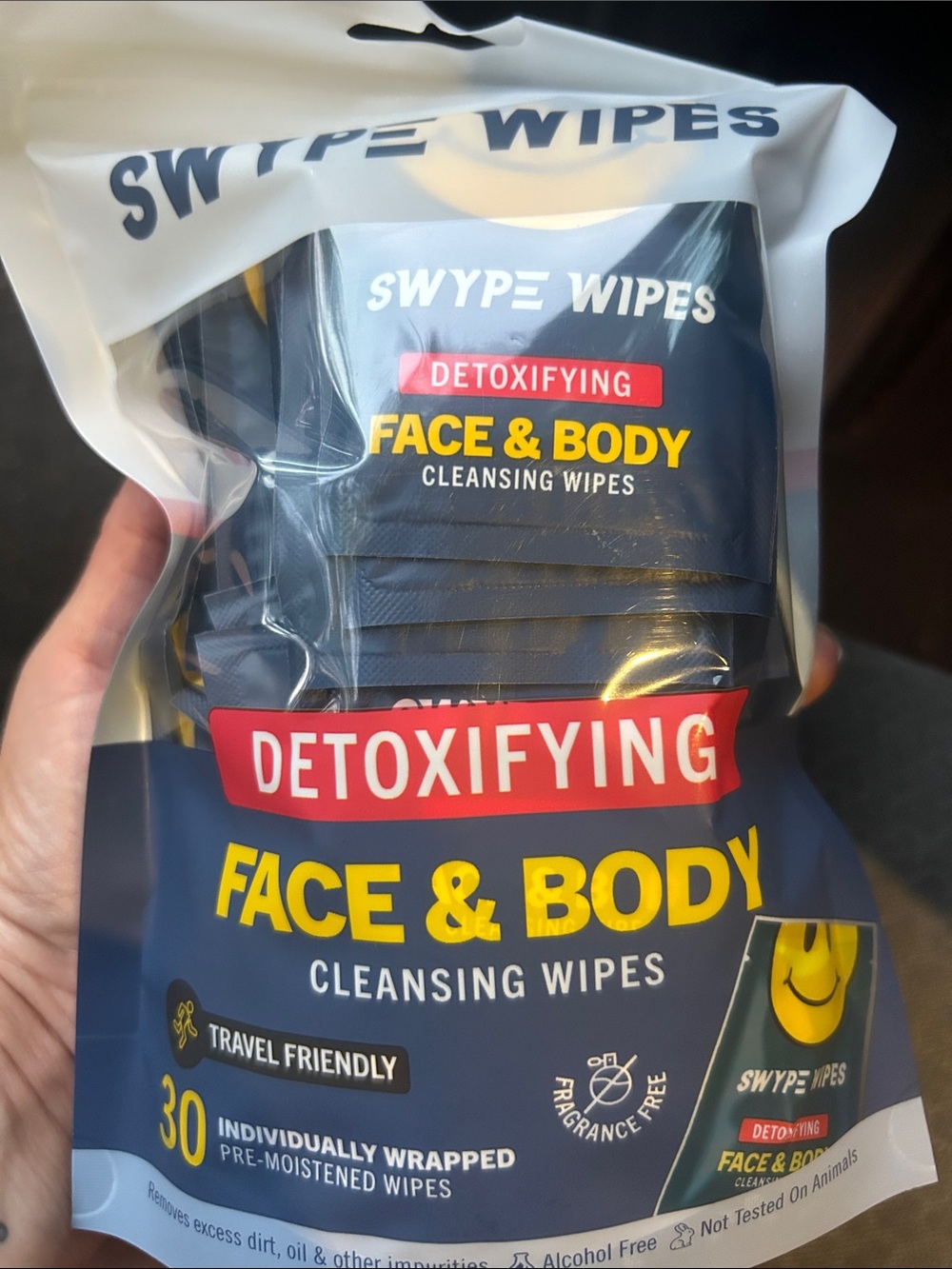 SWYPE Wipes Detoxifying Face & Body Cleansing Wipes — Navy 30 count